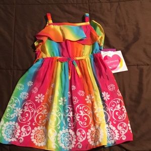 Colorful flower spaghetti strap dress